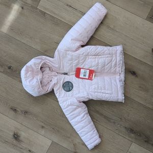 The North Face reversible pink hooded jacket in size 3T